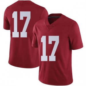NCAA Men's Alabama Crimson Tide #17 Jaylen Waddle Stitched College Nike Authentic No Name Crimson Football Jersey HI17P28ZX